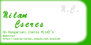 milan cseres business card